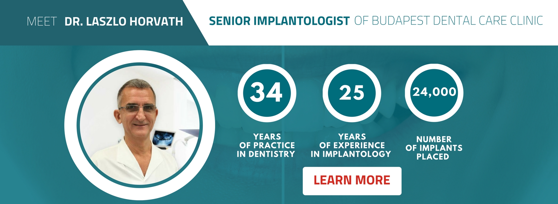 Senior Implantologist of Budapest Dental Care Clinic